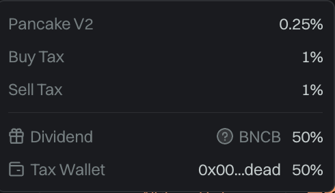 fmpumpguy's tweet photo. I took a closer look and found that half of the tax is sent to the burn address, so $BWHEEL effectively comes with a built-in burn mechanism for $BNCB.

I’ve taken a small speculative position and am hoping it pays off.

@BNBNetworkCo @cz_binance  Could $BWHEEL potentially be positioned as an onchain DAT for $BNCB?