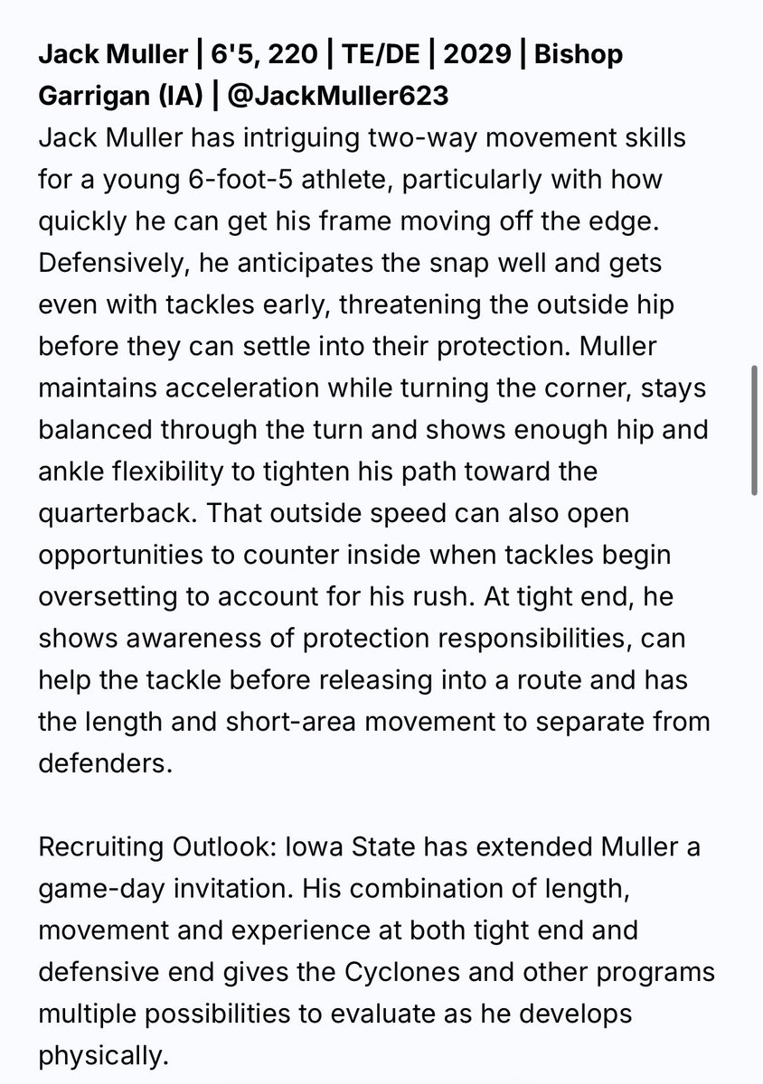 JackMuller623's tweet photo. Thank you @6starfootballIA @sixstarfootball for the write up!! https://t.co/x5qL23nsb3