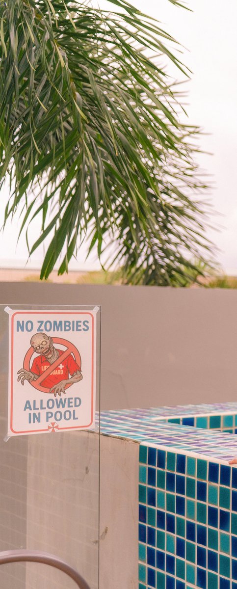 tniwe's tweet photo. No zombies allowed in pool ❌🙅‍♀️ https://t.co/7dAG1ndvgQ
