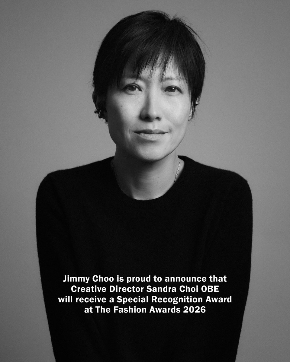 jimmychoo's tweet photo. We are proud to announce that Creative Director Sandra Choi will be honoured with a Special Recognition Award at the Fashion Awards 2026, recognising her exceptional contribution to the global fashion industry. https://t.co/kgHcP4jqJ0