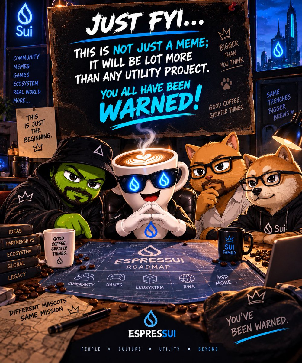 EspresSui's tweet photo. $ESPRESSUI was never meant to be just another meme. ☕💧

We are  brewing something much bigger.
 Utility is only part of the story. 👀
You’ve been warned. 😎

Good Coffee. Greater Things.

#SUI #ESPRESSUI https://t.co/m9nLc7QrmY