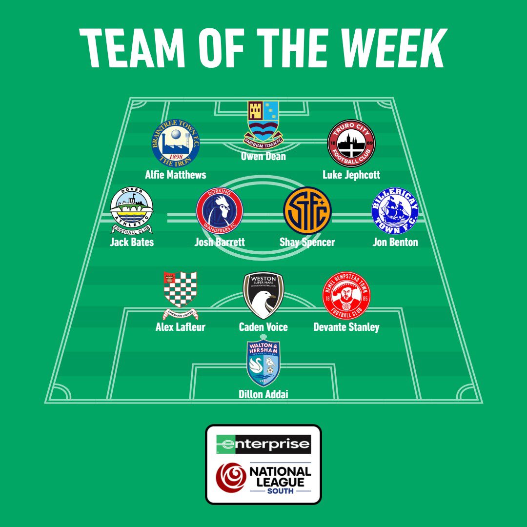 NL_Enterprise's tweet photo. It’s Team of the Week time again! ⏰

Kicking off with the Enterprise National League South, here’s our stand-out stars 🌟 https://t.co/RsMLThr5Vj