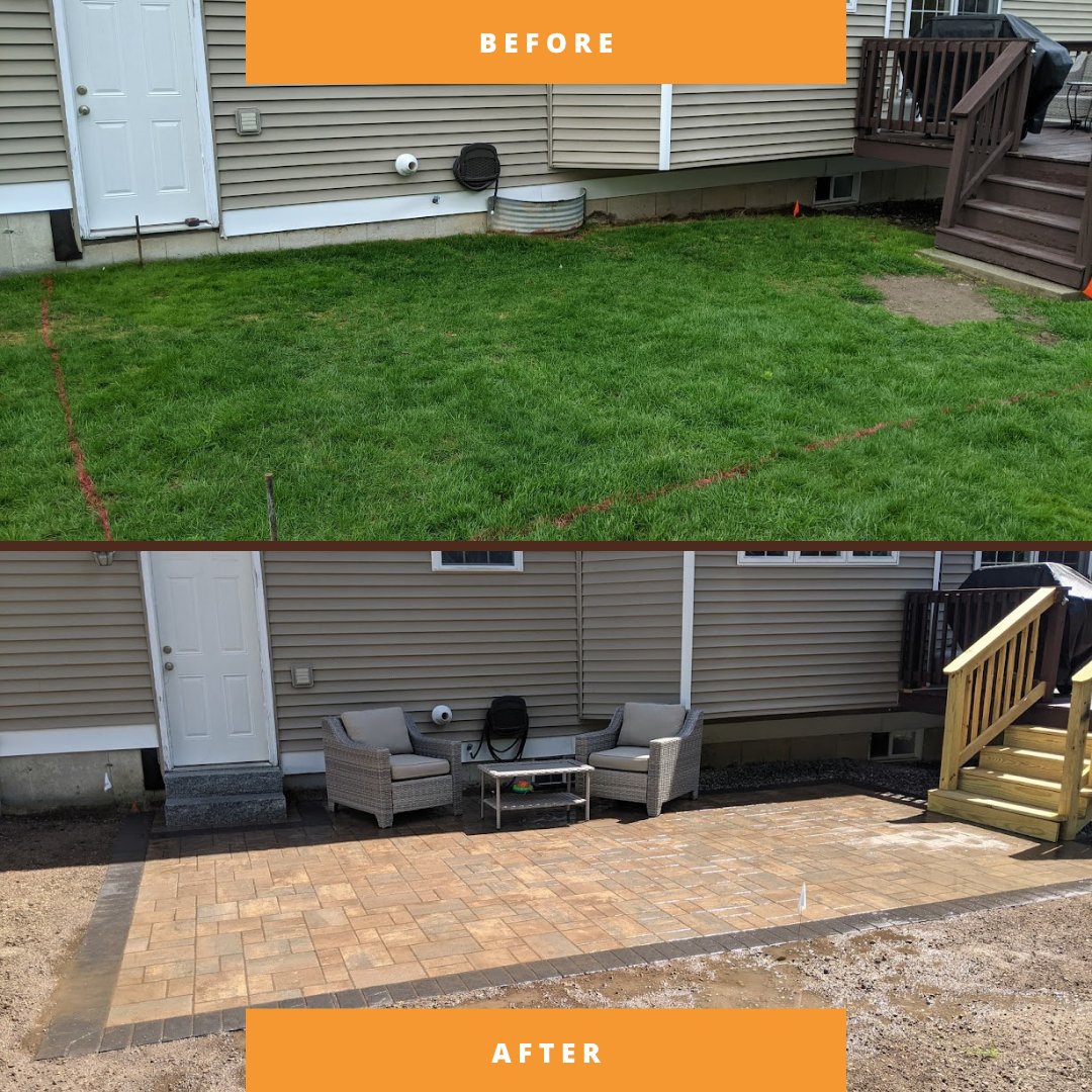 abucklandscaper's tweet photo. What was once a simple grass backyard is now a beautiful paved patio ready for relaxing, entertaining, and enjoying the outdoors.

Ready to transform your backyard? Contact us today for a free estimate!

#ProfessionalCare #lawn #lawncare #landscaping https://t.co/YIvSvtzp4r