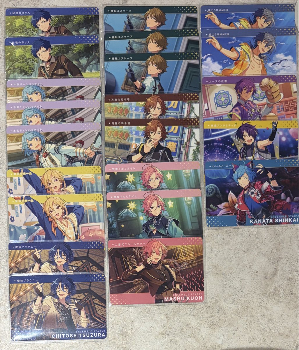 Queen_Heart__48's tweet photo. 【交換】 あんスタ カードダス

【譲】 画像1・2

【求】 英智 渉 凪砂 

◇R⇔R
◇郵送交換 お手渡し(要相談)
◇外出中のためIDなし🙇‍♀️

お気軽にお声掛けください🕊 https://t.co/d1OeV7mXas