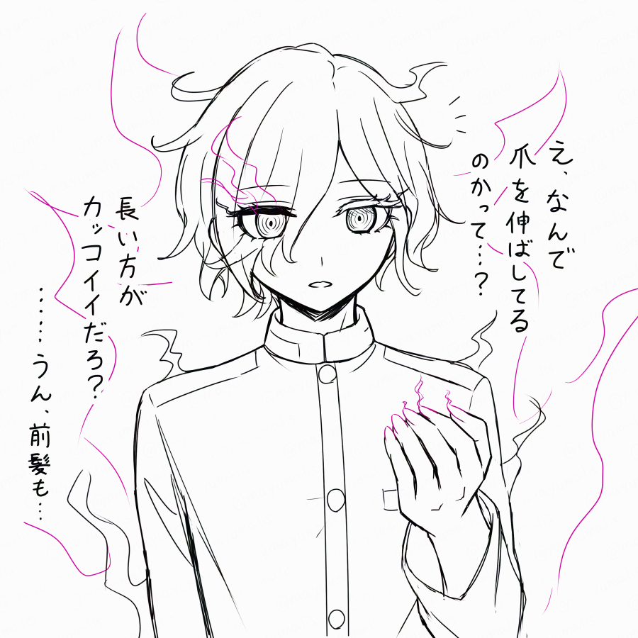 mayumalis's tweet photo. 最近は原作通りなるべく爪を長く描こうとは思っているものの… https://t.co/CI2by0I5vh