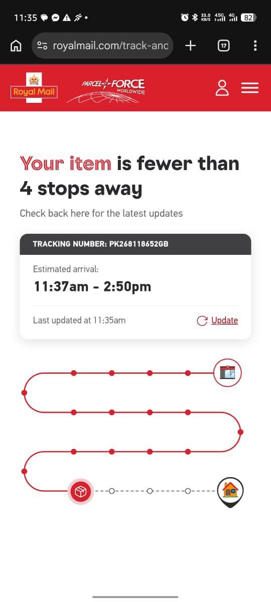 jamesglory212's tweet photo. @RoyalMail your parcel force office were supposed to deliver a package today. https://t.co/UJNU2x8POb