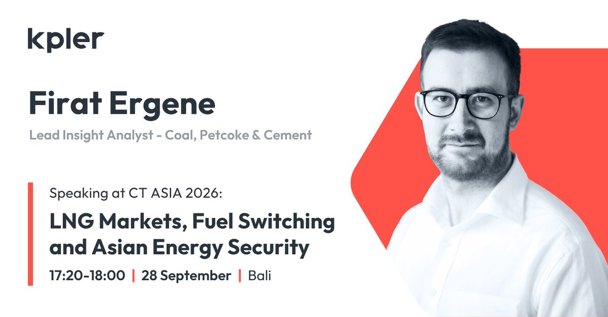 Kpler's tweet photo. Heading to CT Asia 2026 in Bali?

Join Kpler’s Firat Ergene, Lead Insight Analyst – Coal, Petcoke & Cement, as he takes the stage at CT Asia 2026 on 28 September. Firat will be discussing LNG markets, fuel switching and Asian energy security, looking at how changing fuel economics, shifting trade flows and evolving supply dynamics are influencing energy decisions across the region. 

With CT Asia co-located with the International Critical Minerals and Metals Summit for 2026, the event will bring together leaders from across coal, energy, mining and critical minerals to explore the forces shaping Asia’s energy and commodities landscape.