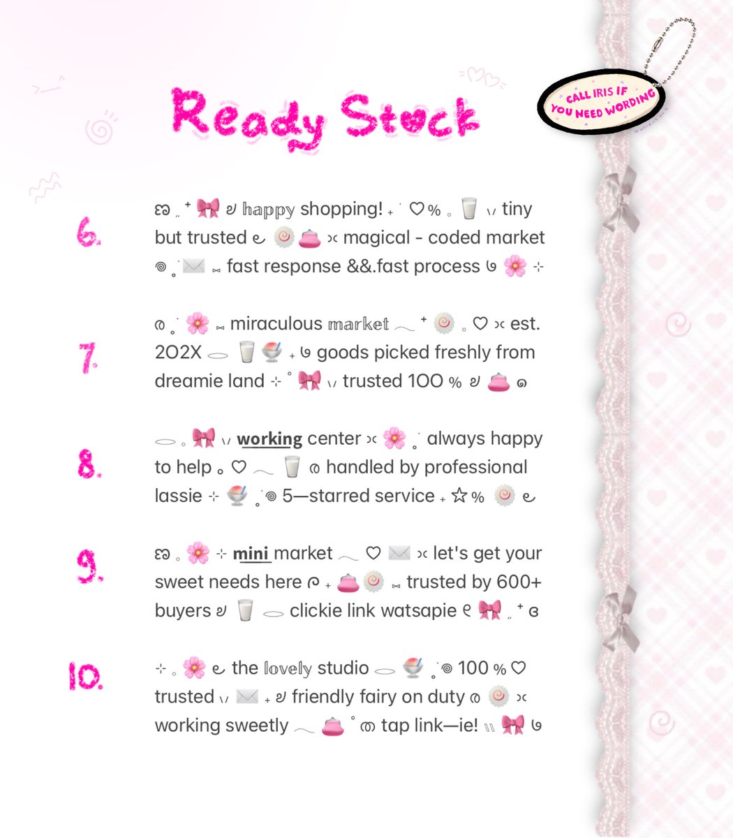wordinh's tweet photo. ⠀
𝑘𝑖𝑛𝑑𝑙𝑦 𝑡𝑎𝑝 𝑟𝑒𝑡𝑤𝑒𝑒𝑡  . .  ♡%

🥛🎀  looking for a new home  ..  < BIO WORDING >  🍥  pinkie themed!  🍧  only 3.500 / each!   👛  kindly chit — chat iris to adopt yaa  🌸

 #bealanja  rs ready stock https://t.co/6t4HEMkdfp