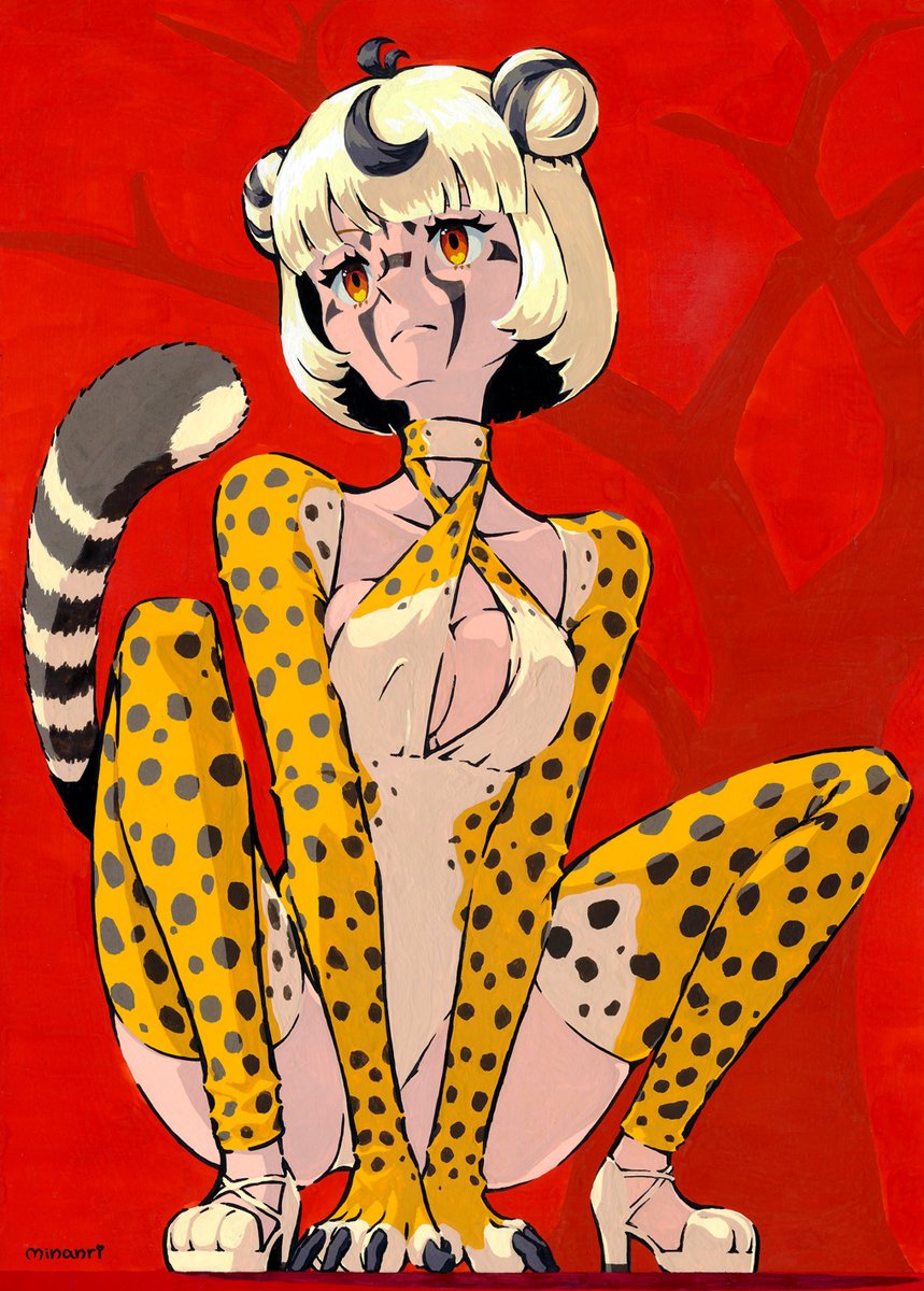 minanri_art's tweet photo. 『チーターウーマン』
人間の女の子が動物を演じるだけ。お座りポーズに見せかけておっぱいを寄せるスタイルです。
#アナログイラスト https://t.co/jtuudxxGQc