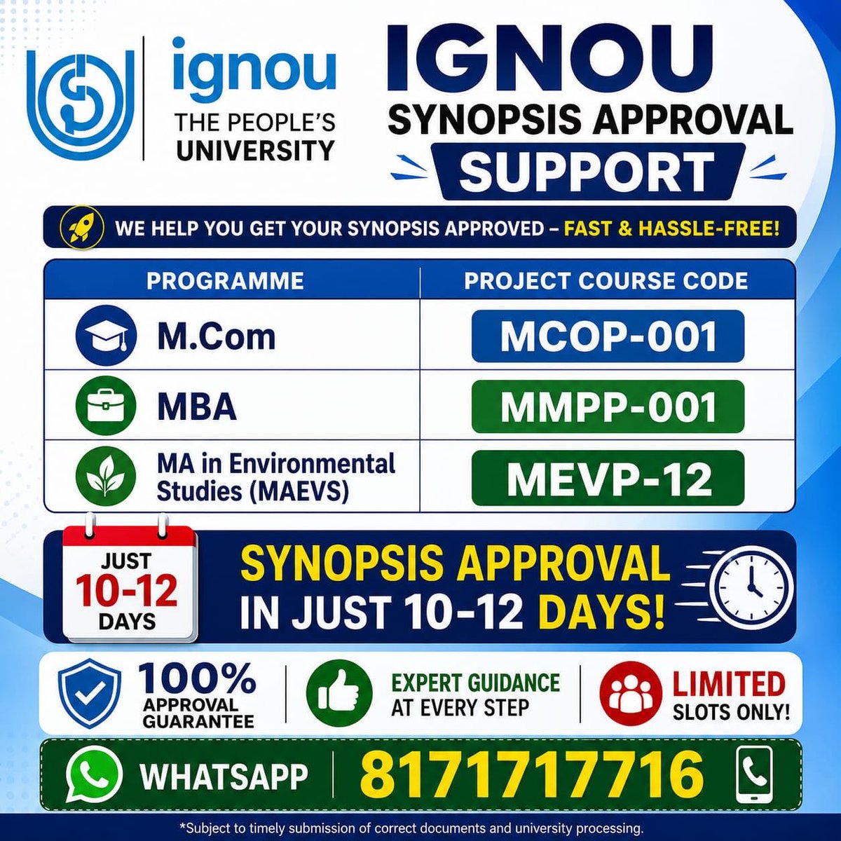 Florentinavh5c's tweet photo. 📚 **IGNOU ALL COURSES SYNOPSIS &amp; PROJECT AVAILABLE** ✅
🎓 All IGNOU Programmes Project Support Available
✔ Synopsis Preparation
✔ Project Report
✔ Practical File
✔ Internship Support
✔ Assignment Assistance
📌 MBA | MCOM | MAPC | MA | BA | https://t.co/eeFphE8RtL