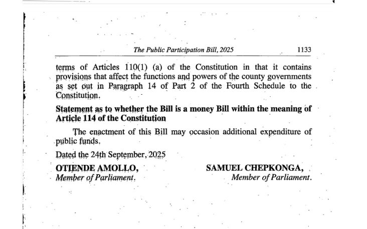 Lexken_EMSLaw's tweet photo. 🚨 Senate invites Kenyans to comment on the Public Participation Bill, 2025, the law that would define how every other law in the country must be made. The deadline is 28 September, and the proposals carry real constitutional tensions worth examining before you weigh in.

The Bill (National Assembly Bill No. 44 of 2025), sponsored by Ainabkoi MP Samuel Chepkonga and co-sponsored by Rarieda MP Otiende Amollo, was read a first time in the Senate on 8 September 2026 and committed to the Committee on Justice, Legal Affairs and Human Rights. Memoranda are due by Monday 28 September 2026 at 5pm. 

What the Bill proposes. It would, for the first time, define public participation, a term the Constitution uses across Articles 1, 10, 35, 69, 118, 174, 184, 196, 201 and 232 without ever defining. It sets a uniform framework across ministries, Parliament and county governments; identifies the authorities responsible for organising participation; and recognises multiple methods, written submissions, oral hearings, online forums and others. On the institutional side, it would create the Office of the Registrar of Public Participation in the public service and give the responsible Cabinet Secretary power to issue policy direction, while allowing individual institutions to develop their own guidelines within the general framework.

Now the legal disputes these proposals raise, which deserve close analysis.

First, the risk of turning a right into a checklist. Public participation is a living constitutional value, and the Supreme Court, in BAT Kenya v Cabinet Secretary for Health, held it must be real, effective and meaningful, not illusory or a mere formality, with authorities actually demonstrating they considered the views received. A codified framework could either strengthen that standard or dilute it, if a body can point to a completed statutory checklist as proof of participation while ignoring the substance, the Bill would entrench the very tokenism the courts have condemned.

Second, the executive-control question. Giving a Cabinet Secretary power to direct policy on public participation, and creating a Registrar within the public service, places significant control of the process in the hands of the executive, the very entity whose decisions the public most often needs to challenge. There is a genuine tension between centralised, executive-led coordination and the independence that meaningful public participation arguably requires.

Third, the devolution dimension. Article 174 and the county-government articles guarantee counties their own space to design participation suited to their communities. A national framework must be careful not to override county autonomy, and the balance between national uniformity and devolved discretion is a live constitutional line.

Fourth, minimum standards versus a ceiling. If the framework sets the floor for participation, it strengthens rights. But if courts or institutions treat statutory compliance as sufficient in itself, it risks becoming a ceiling, capping a constitutional right at whatever the statute minimally requires.

The law defining how Kenyans participate is itself now open for participation. If you have ever felt that public participation in Kenya is announced rather than genuine, this is the moment, and the mechanism, to say so, on the record, before 28 September.

👉 Follow @Lexken_EMSLaw for practical legal insights on constitutional law, governance and public participation.