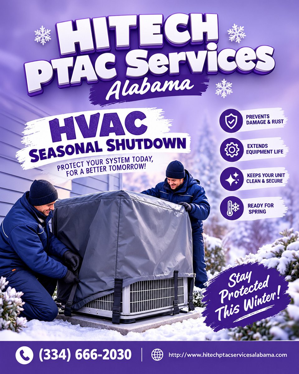 alabamahitech's tweet photo. 🍂 Seasonal HVAC Shutdown Starts With Proper Preparation!

Before your cooling system takes its seasonal break, make sure it receives the cleaning, inspection, and preparation it needs. Protect your HVAC investment and be ready for the next season.

📞 (334) 666-2030 https://t.co/HaFCaFFhvE
