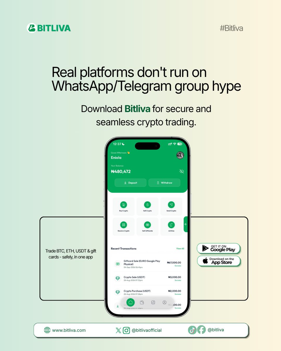 usebitliva's tweet photo. From the random add, to the fake 'proof,' to the small payout that makes it all feel real - this is how it works, and where it falls apart if you know what to look for.

Tag someone in a 'crypto investment' group chat 👇 - send them this before they send money.

#CryptoNigeria https://t.co/8Omsle7rNW