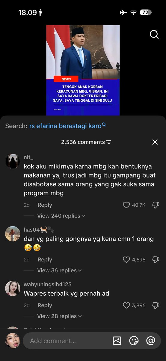 aaraaraaraaa's tweet photo. Komenannya cok😭 https://t.co/ujjZo7VeVs