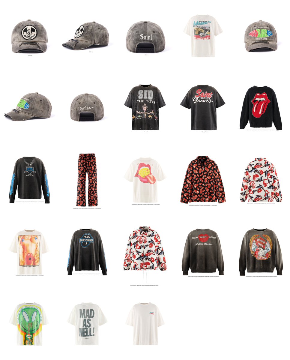 fullress's tweet photo. SAINT Mxxxxxx 2026 FW 7th ドロップ「ディズニーコレクション」フィーチャーや「トイ・ストーリー」「MADSAKI」「The Rolling Stones」とのコラボアイテムが9/19 発売 (セントマイケル 2026年 秋冬)

https://t.co/BsRNEm5EEL https://t.co/2d3dfk6peb