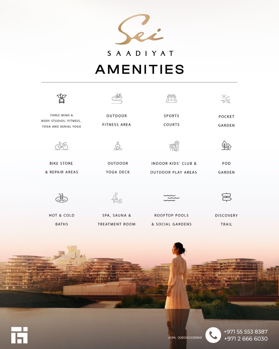 Sustainable_AD's tweet photo. SEI SAADIYAT — where wellness meets culture. 🌿🎨

1–3BR residences by Aldar in Saadiyat Cultural District, surrounded by art, culture &amp; thoughtful living.

📩 Register your interest today.

#SeiSaadiyat #SaadiyatIsland #AbuDhabiRealEstate #Aldar #AbuDhabi https://t.co/1bDaryISGm