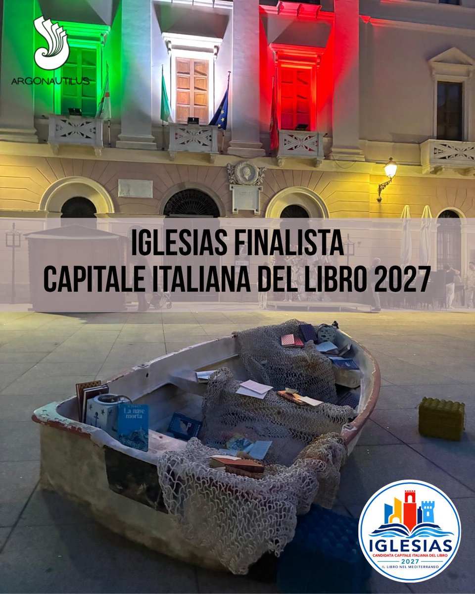 argo_nautilus's tweet photo. IGLESIAS FINALISTA per il titolo di CAPITALE ITALIANA DEL LIBRO 2027 del @MiC_Italia 
#Cidl #cidl27 #mic #diac https://t.co/ipCSo8jzKi