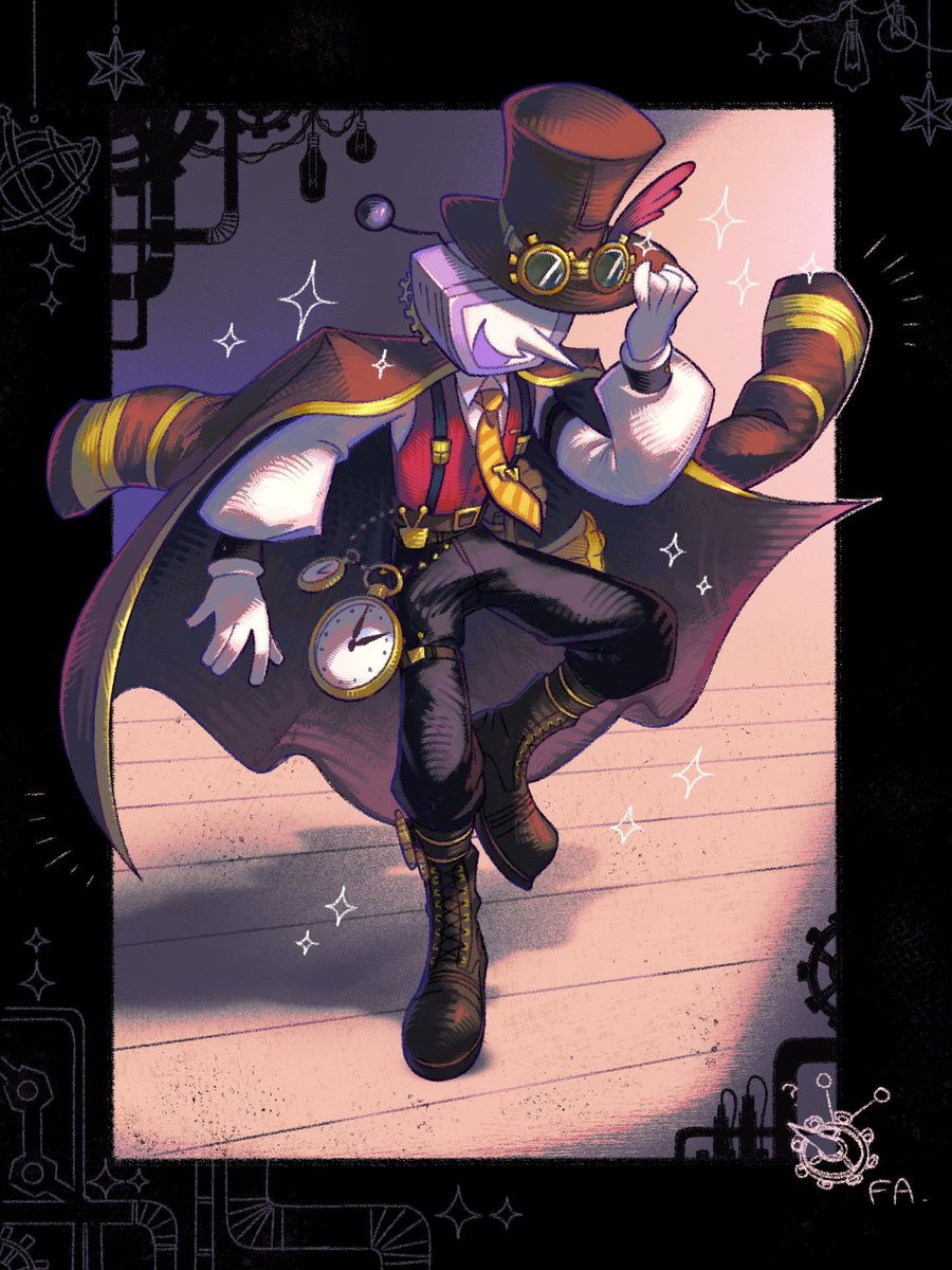 Kororo_garakuta's tweet photo. ？さんのスチームパンクテナのFA！！デザインが本当にかっこいい…
間違ってるところあったらごめんなさい！あとわからなくて勝手にちょっと変えちゃってるとこもありますが…！ https://t.co/151gni6KqM