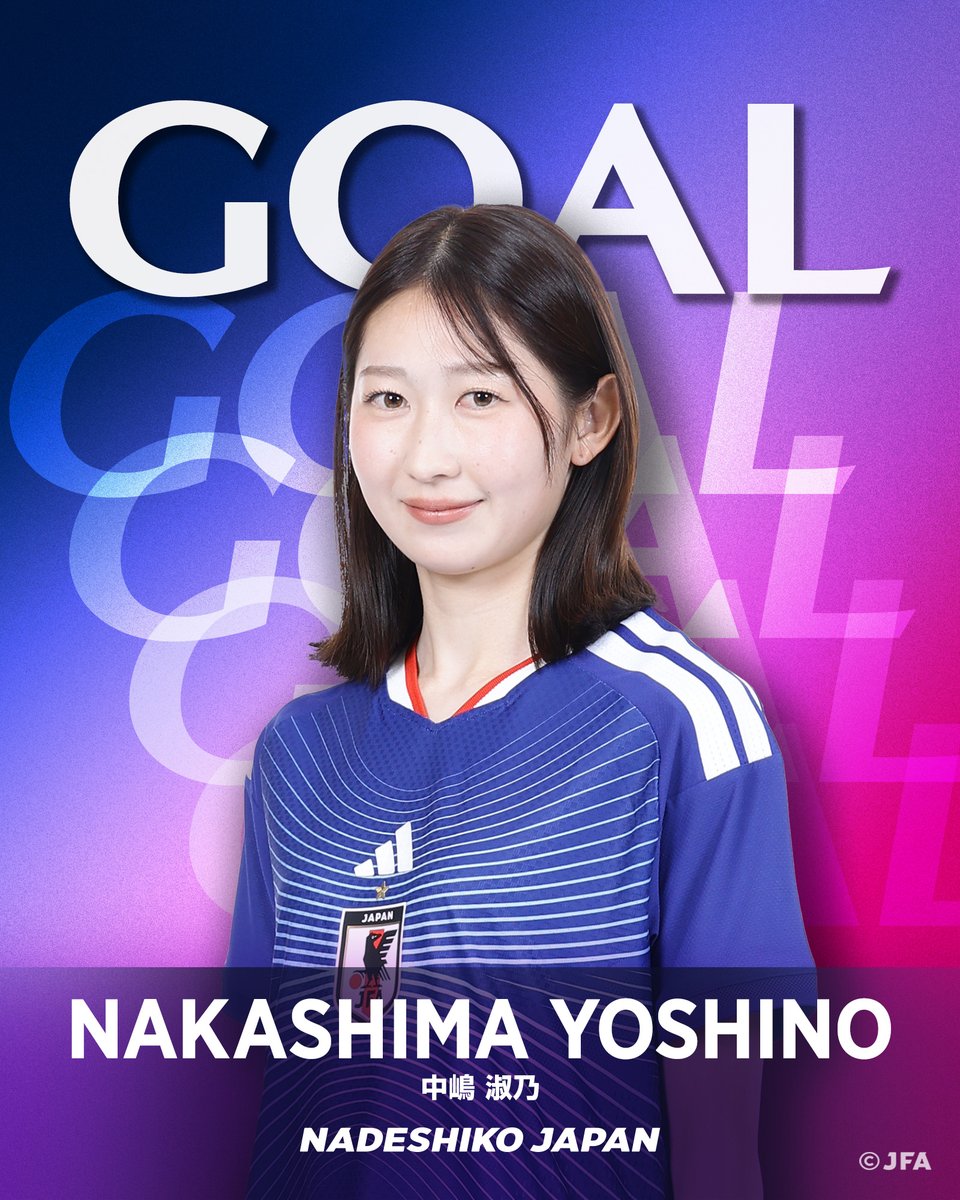 jfa_nadeshiko's tweet photo. 🔹️𝗚𝗢𝗔𝗟🔹️

前半40分
22 中嶋淑乃

🏆第20回アジア競技大会（2026／愛知・名古屋）
⚔️グループステージ第1節
🇯🇵#なでしこジャパン 4-0 タイ女子代表🇹🇭

📱U-NEXT

#サッカー日本代表 https://t.co/Dt3j0MJo0G