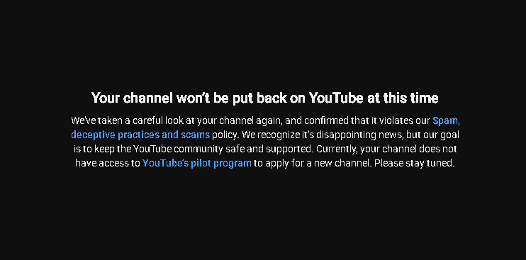rekki_studios's tweet photo. @TeamYouTube My channel “Rekki Studios Official” was terminated 4 days ago for Spam, Deceptive Practices and Scams. I submitted an appeal, but it was rejected.

The channel was a filmmaking channel containing original short films, teasers, trailers and BTS content. https://t.co/yig4TKWJOy
