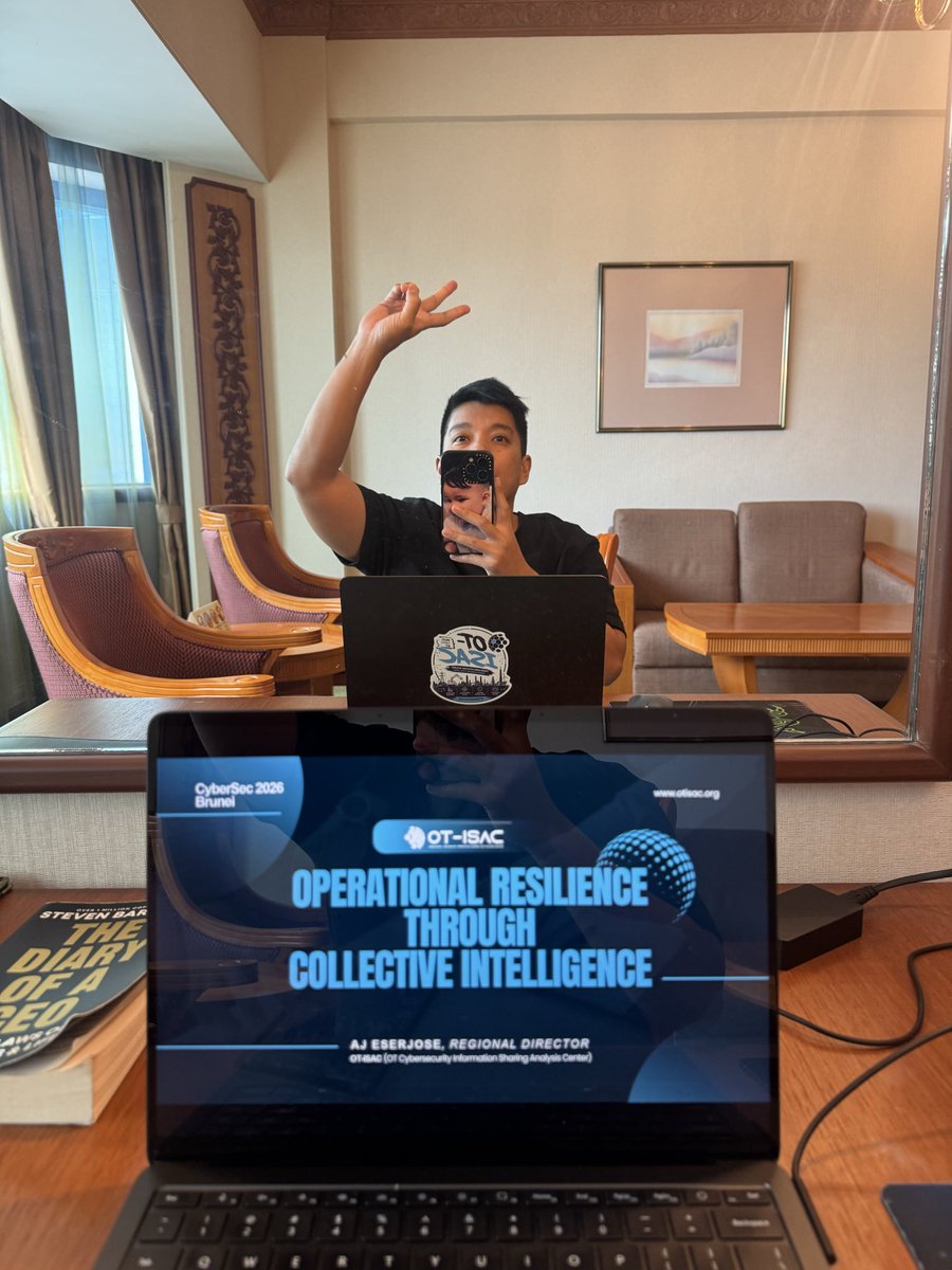 AjEserjose's tweet photo. Brunei for a few days for #CySec2026 🇧🇳 

Tomorrow I’ll be speaking on Operational Resilience Through Collective Intelligence — but I’m equally looking forward to what comes after the talk.

We’ll be running an OT-ISAC PREDICT Resilience Exercise. Excited to see how the room approaches it, and to learning from the different perspectives along the way.

See you!