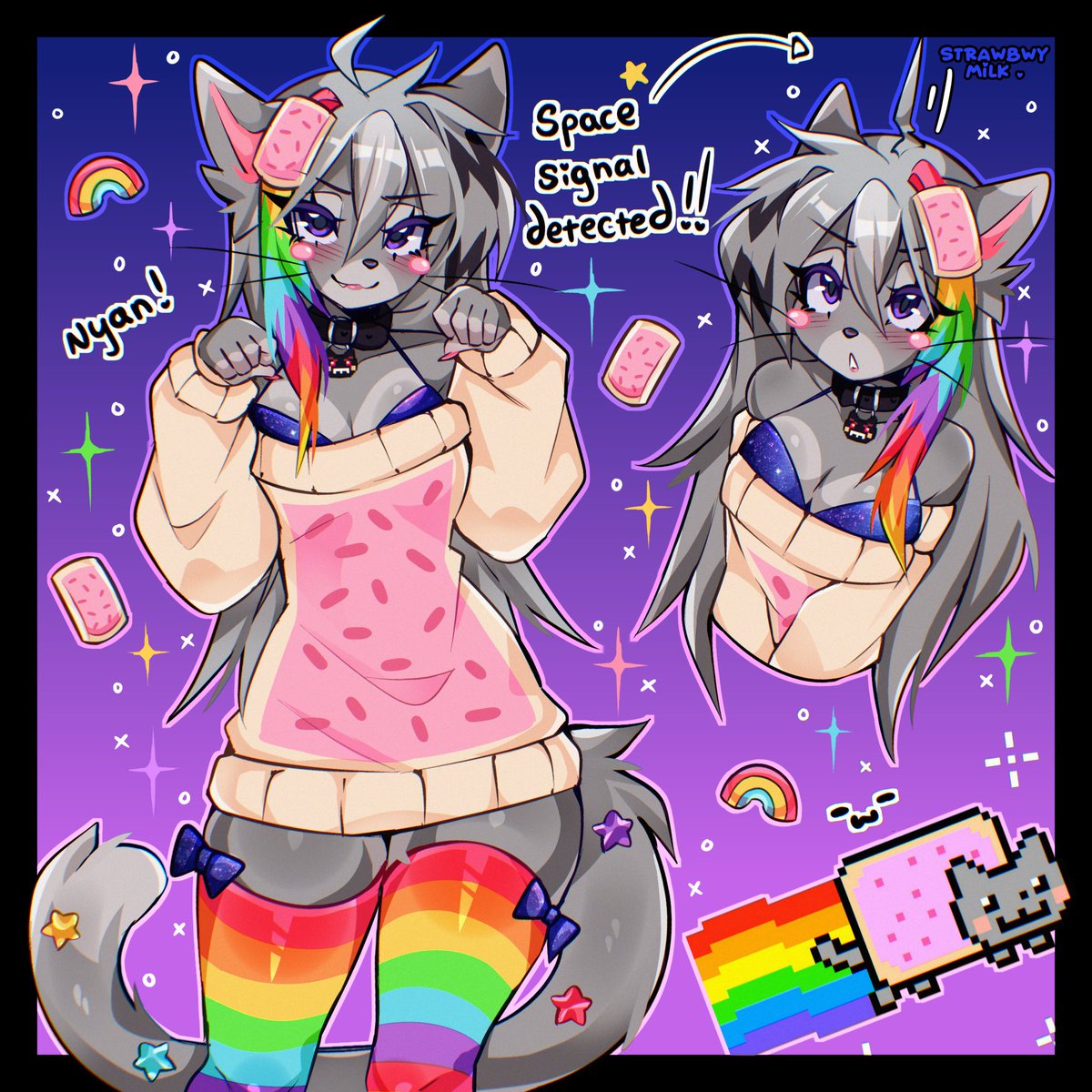 strawbwymilk_'s tweet photo. nyan cat !! 🌈🍪 https://t.co/MsZ6UDtwB2