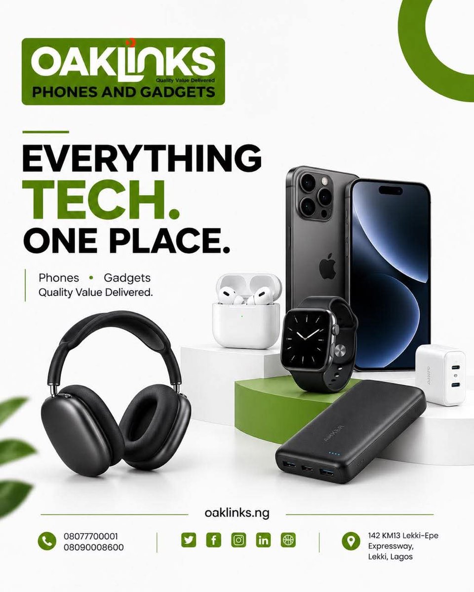 Oaklinksng's tweet photo. Your Next Upgrade Is Here 📱
Ready for better tech? Find smartphones, gadgets, and accessories that bring more value to your everyday life.
📩 DM Oaklinks to shop.
#Oaklinks #TechNigeria #PhoneDeals #GadgetStore #ShopOriginal https://t.co/qlfj8KFXhz