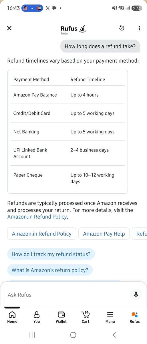 Bee_Lees's tweet photo. @AmazonHelp @amazonIN @AmazonFresh 

Aa per your policy my money should be refunded in 2-4days,, seriously guys https://t.co/xNiSyHZXWe