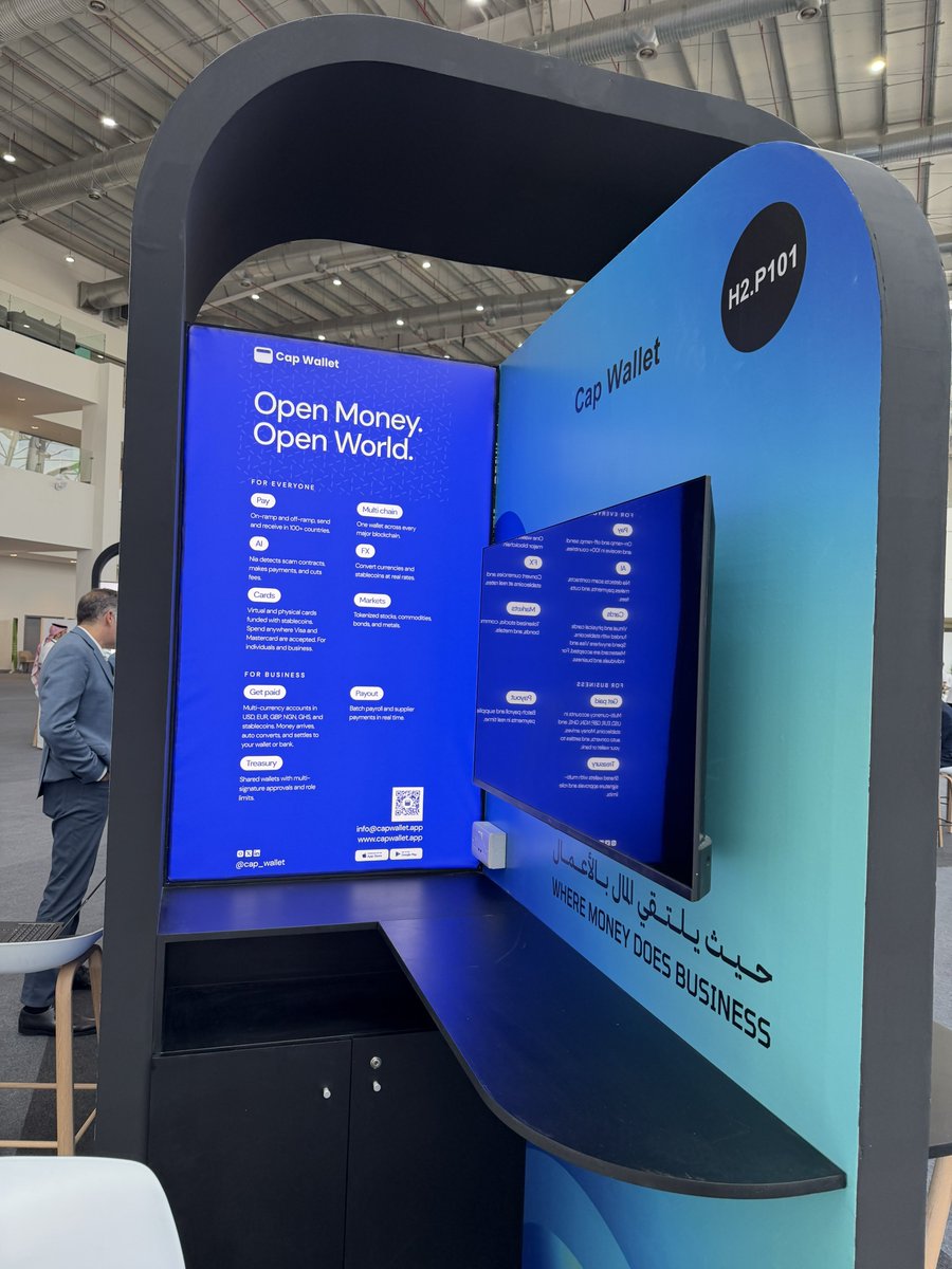 cap_wallet's tweet photo. We're live at Money 20/20 Middle East in Riyadh! 🇸🇦

The Cap Wallet team has set up shop at booth H2.P101, and we'd love for you to stop by. https://t.co/cf3lWsINvj