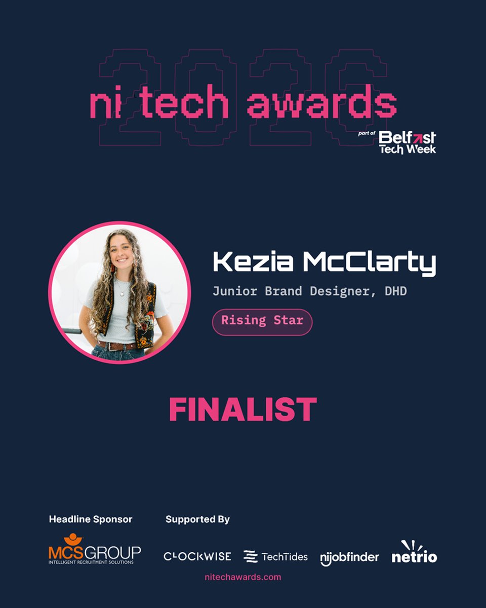 wearedhd's tweet photo. We're delighted to share that we've been shortlisted for Rising Star at the NI Tech Awards 2026! Thanks to everyone who’s part of the journey, and congratulations to all the finalists. Looking forward to awards night on 24th September! #NITechAwards #NITech @belfasttechweek https://t.co/jEEhP84jhF