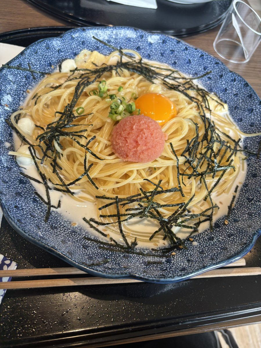 natsutonami_x's tweet photo. 2026.9.12-洋麺屋 五右衛門-
◻︎たらこと湯葉とモッツァレラチーズのカルボナーラ

ちょっと固めの麺が好き♡
スープ付きで美味しかったです🙌

決済:キャッシュレス🉑
📍宇都宮若松原店
🅿️あり https://t.co/zW0HETnek6