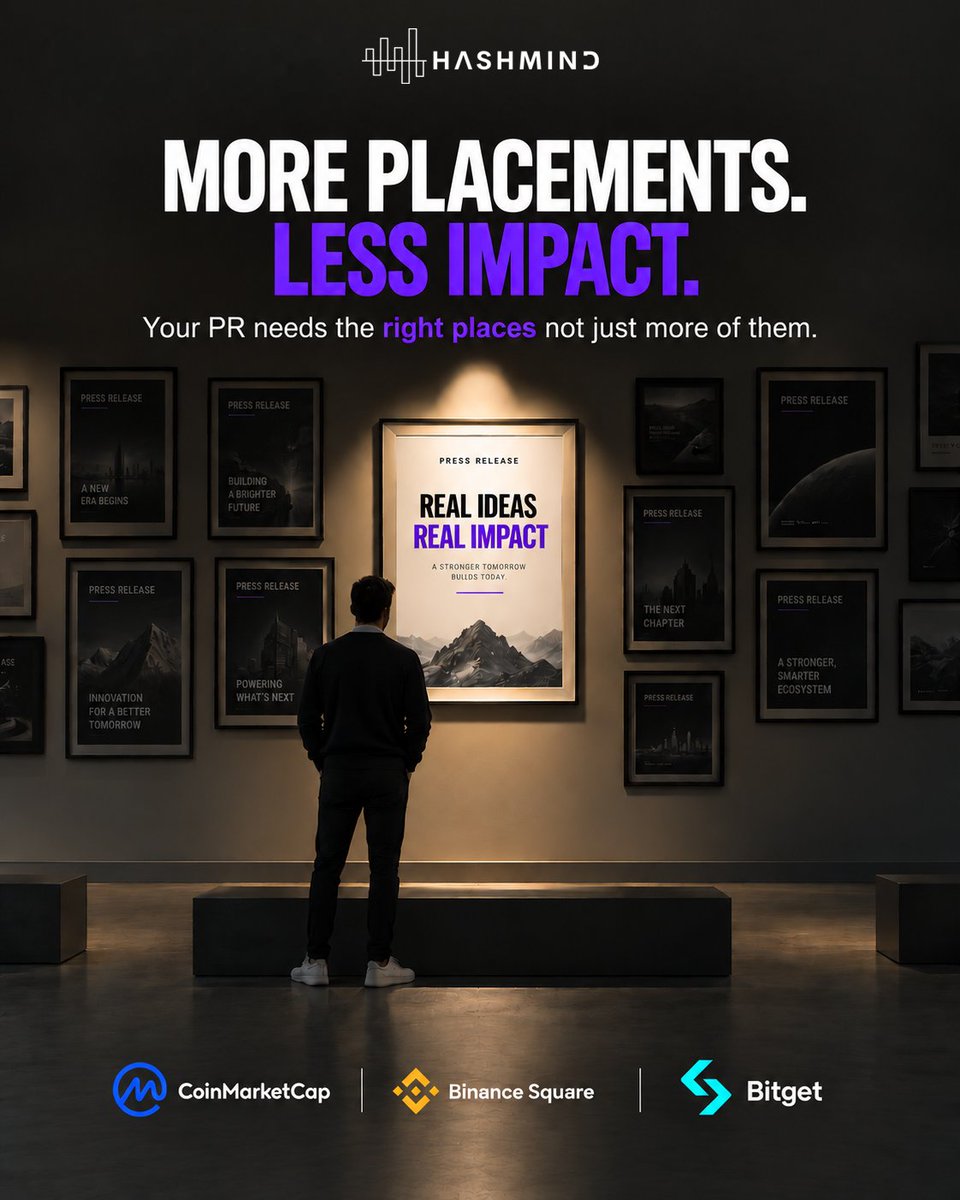 TheHashMind's tweet photo. More PR placements don't mean more impact.

What matters is where your PR is seen and by whom.

We position crypto PR across CMC, Binance Square &amp; Bitget, where relevant audiences are already active.

More placements. Less impact.
Better positioning changes that
#CryptoPR #Web3 https://t.co/iEXqsrbPAy