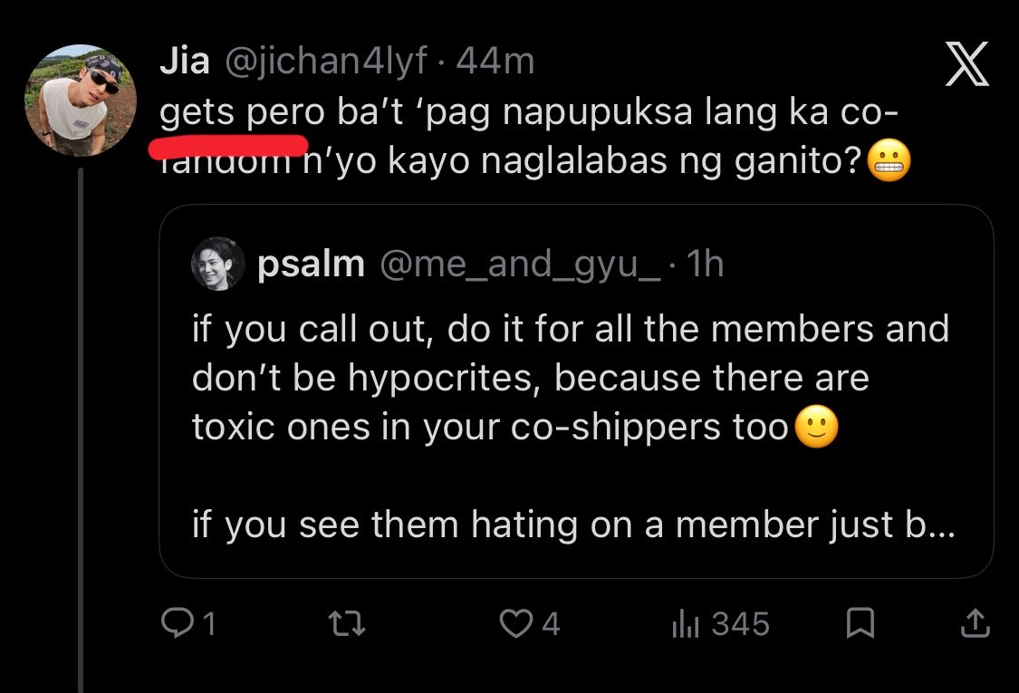 jichan4lyf's tweet photo. @me_and_gyu_ eto una kong quote sa’yo sabi ko gets so i acknowledged yung sentiments sa hate kay hao😐 https://t.co/sBDso7q2uK