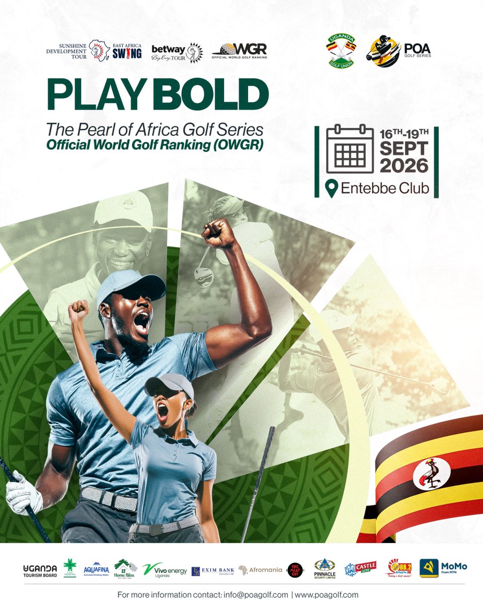 PinnacleSecEA's tweet photo. 🚨 2 DAYS TO GO 🕐 🕑 🏌️‍♀️⛳️🏌️

The #PearlofAfricaGolfSeries (@poagolfug) 2026 is starting this Wednesday to Saturday (September 16-19, 2026).
 
Your security is 💯 guaranteed 🫡 

See you at📍@EntebbeClub1901

#POAGolfSeries
#Golf
#GolfDevelopment
#GolfInUganda
@golfunion 
@MaxicandyN