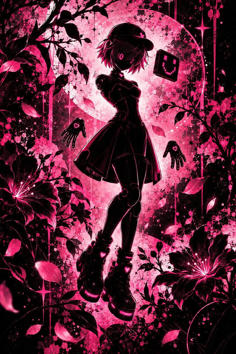 FuckTheSystem0x's tweet photo. This prompt turns your character into a striking black silhouette, surrounded by blooming flowers, delicate branches, and vivid colors derived from their own palette.

“Where flowers bloom, shadows come alive.”

Prompt in replies. 
#CrownAI https://t.co/ZRhQjs97mA