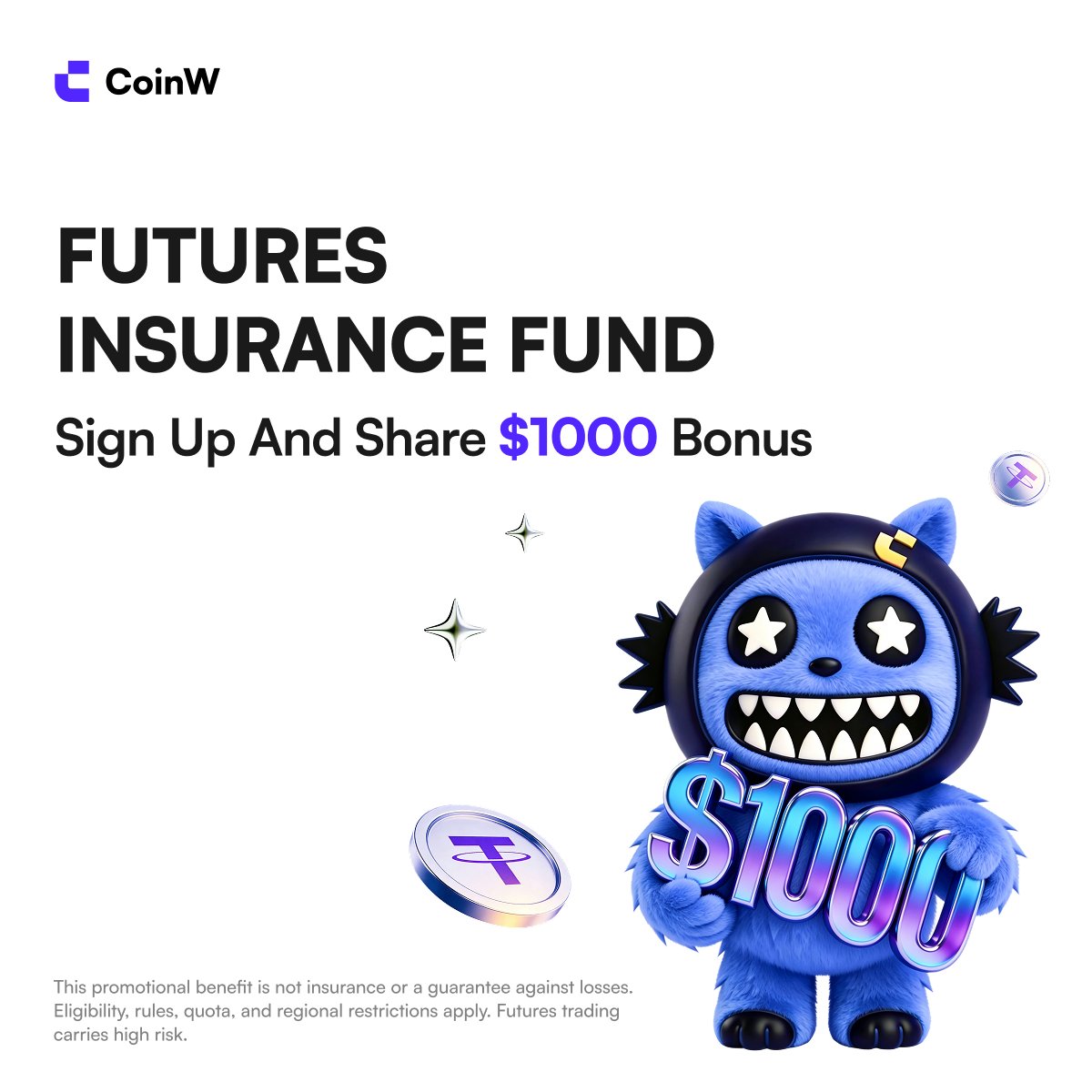 CoinWOfficial's tweet photo. 🎁 1000 USDT Futures Bonus Giveaway

What if every trade helped build your safety net? 🛡️

With CoinW Futures Insurance, trade & accumulate subsidies — up to 500 USDT per liquidation.

✅ Follow @CoinWOfficial + RT
✅ Sign up for Futures Insurance: https://t.co/66n1qR43g1
✅ Drop your UID below

💜 $100 Futures Bonus × 10 winners