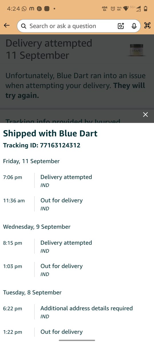 SuVaMSST's tweet photo. @AmazonHelp I have received a message that refund process has been initiated.Still the tracking status is same.Whats going on? https://t.co/9zoSh5nRXZ