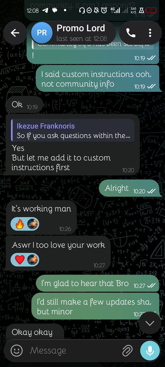 DusakeeI's tweet photo. Under that armor of light, what are you?
Genius
Teacher
Full stack
Mobile App
Automation
Website
AI/Ml
Hardware Developer 😁
Polymath Engineer

I built Elijah a telegram bot and he loved it 😄. Connect lets build yours: https://t.co/vfNBYYP6TN https://t.co/LvUX02EWKH