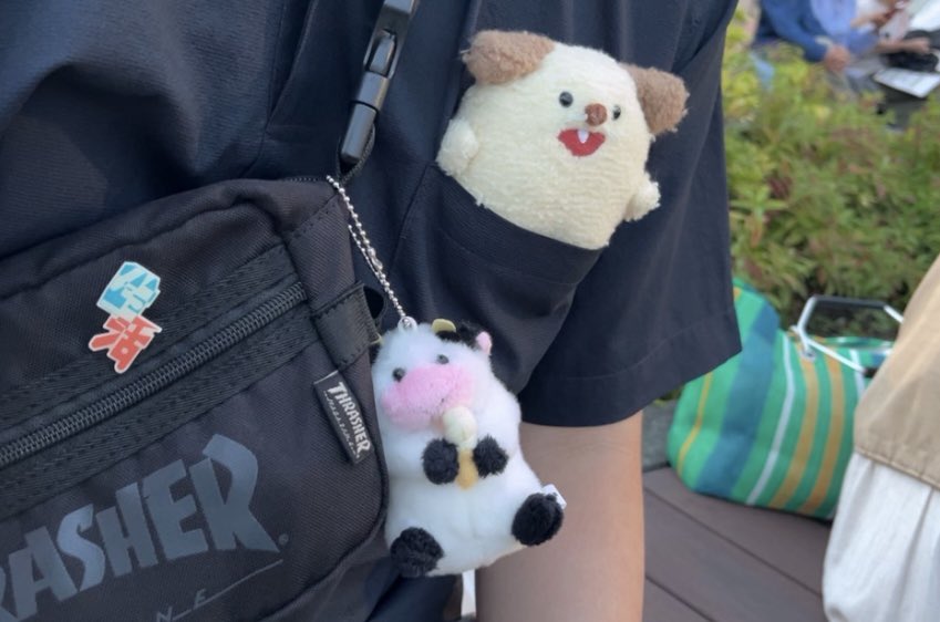 UKIUKI_step's tweet photo. うちの夫とでかけると『みんなカバンの中苦しいって言ってる』とぬいぐるみたちを身につけはじめ、夫がめちゃくちゃファンシーな人間になる https://t.co/Lq7XdHMvYw