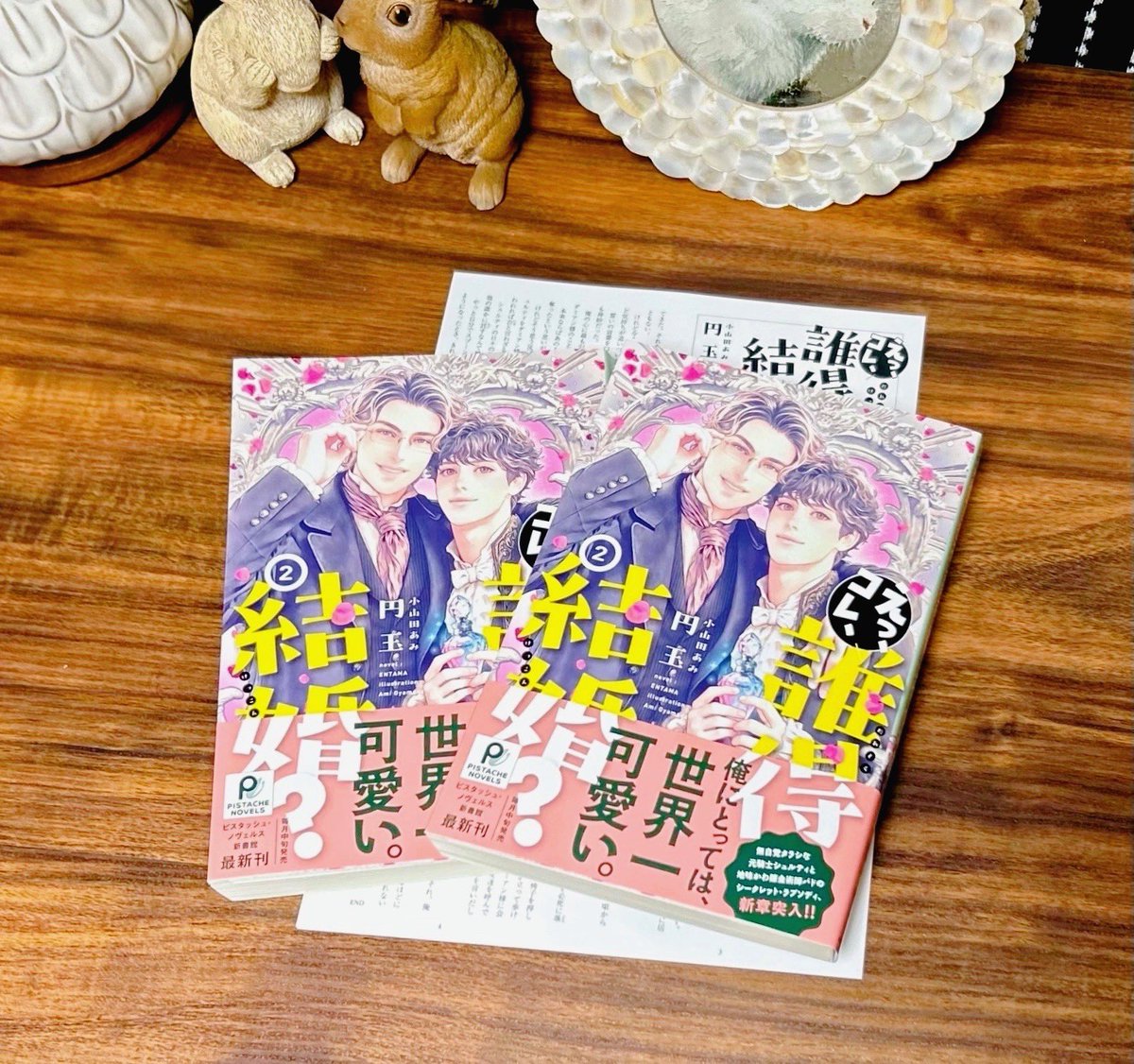 supermanic_soul's tweet photo. ‧˚₊*̥ 💠＼発売中／💠‧˚₊*̥

新書館／ピスタッシュ・ノヴェルス
🌹#円玉 先生
『えっ、コレ、誰得結婚？②』

どうなるの⁉︎というあの①巻ラストからは想像がつかない面白展開目白押しです✨
挿画を担当させていただきました。
どうぞよろしくお願い��たします😊 https://t.co/zxjOR4xgMf