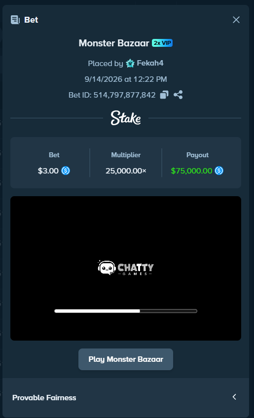 ChattyGames_'s tweet photo. First maxwin on Monster Bazaar ! @Fekah_ 
RTP is on fire 🔥
Drop ur stake username :D https://t.co/kaRr9aBY4n