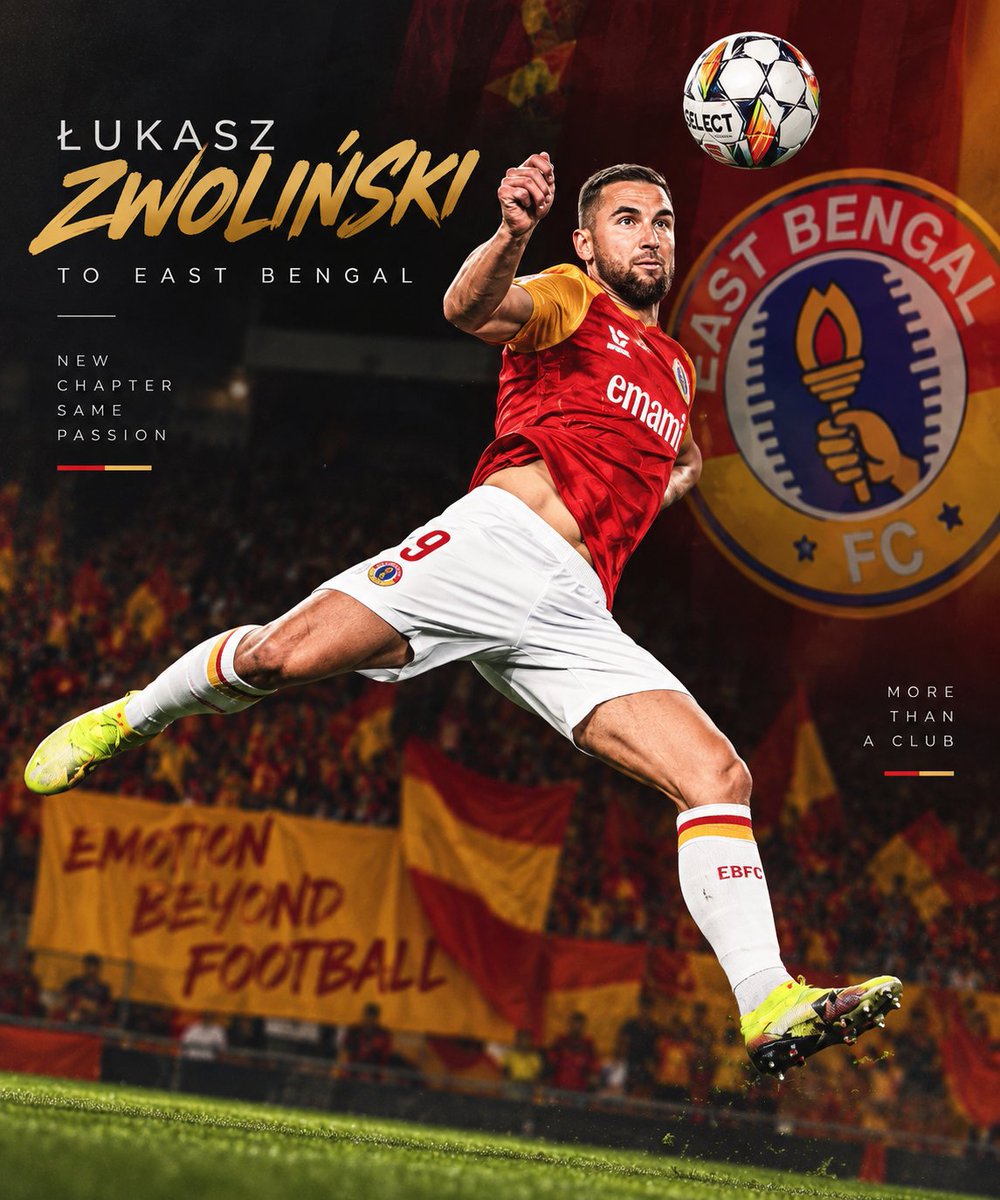 Tactixx__'s tweet photo. 🚨 ŁUKASZ ZWOLIŃSKI TO EAST BENGAL! ❤️💛

Polish striker Łukasz Zwoliński is on the verge of joining East Bengal. Last season, he made 26 appearances for Sakaryaspor, scoring 5 goals.

His arrival could put Effiong’s future at the club in uncertainty.
#EastBengal #IndianFootball https://t.co/yW1FAdpil8