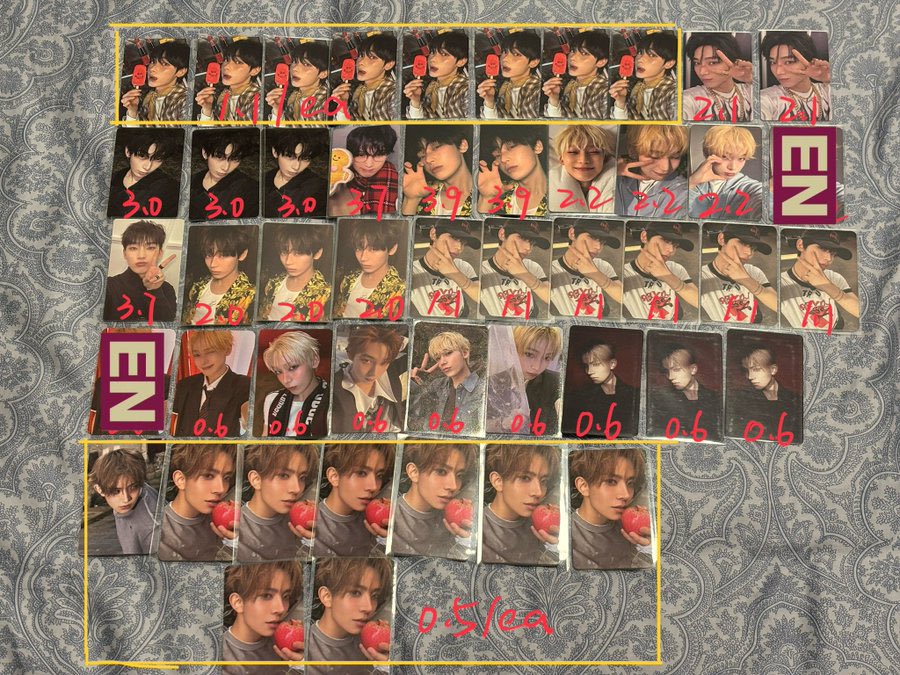 mmsndeal3's tweet photo. ꒰ ดีลเกา🇰🇷 | ยังไม่ดีล ꒱
 x ไม่รับมัดจำ x

꒰♡꒱ สนใจใบไหนสามารถเดมสอบถามราคาพต.ได้นะคะ❕

📮ค่าส่ง45 | 🛫 ส่งกลับแอร์
💌 dm only 

°˖➴<𝟑 #ตลาดนัดENHYPEN #ตลาดนัดenhypen. https://t.co/FBh1Cf2hn7