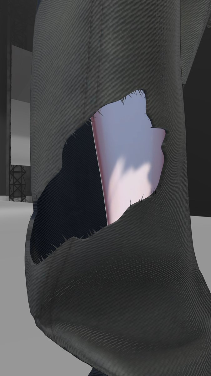 Takumi_VRChat's tweet photo. 本日当たったこちらのツール早速使わせていただきました!!

断面の生地のごそごそ感とかもめっちゃリアルで最高です…!! https://t.co/TZimucVnkL