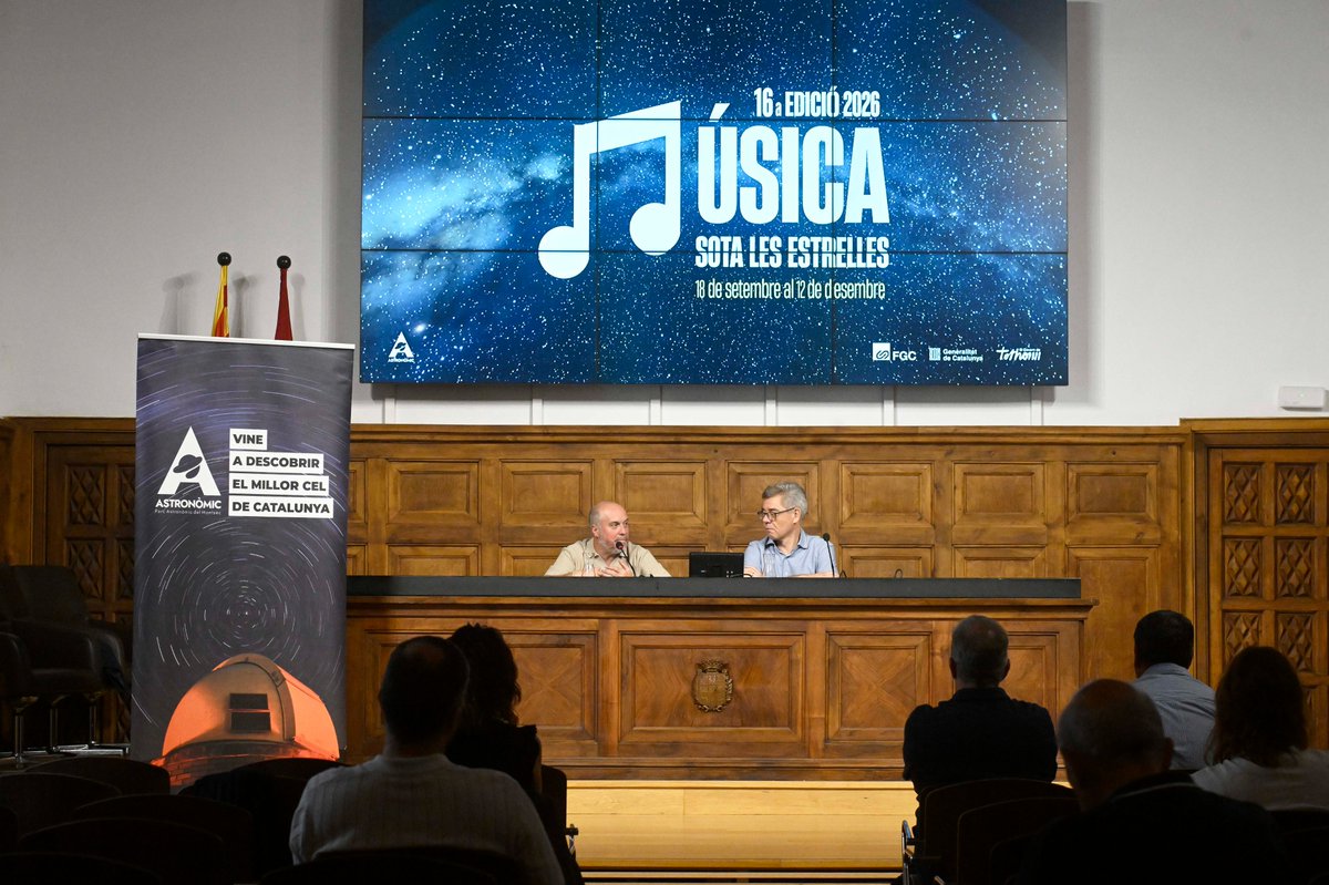 IEILleida's tweet photo. ✨ Avui hem presentat la 16a edició del cicle ‘Música, univers i gastronomia sota les estrelles’ del @parcastronomic i @FGC. 

🎶 Cartell de luxe amb @amicsdelesarts, @TomeuPenya, Lluís Sánchez, @ElectricaDharma i Meritxell i @juditneddermann.

+ℹ️https://t.co/ItChQe7ceT https://t.co/ox28bwhwKb