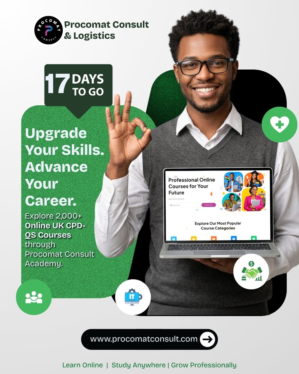 ProcomatConsult's tweet photo. 17 DAYS TO GO! 🎓🚀
Whether you want to sharpen your skills, prepare for new opportunities or gain knowledge in a new area, flexible online learning is coming closer to you.
🌐 https://t.co/IyHP6N8Zwi
#ProcomatAcademy #17DaysToGo #LaunchingSoon #OnlineLearning #Professional https://t.co/Pf70c0tyMN