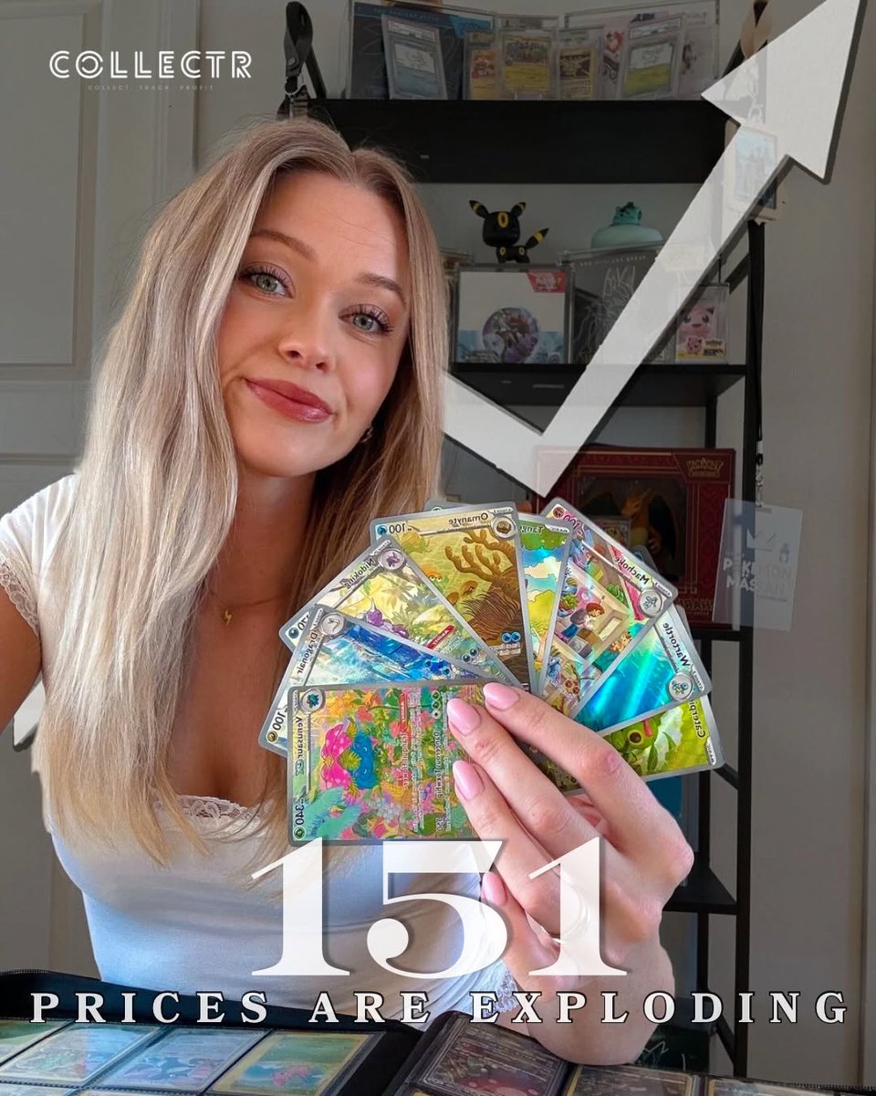 venegasgian's tweet photo. In collaboration with , I want to hear your thoughts on where 151 prices stand.

Prices are climbing extremely fast for the full set; in fact, the 151 cards in The Community Collection have nearly doubled in price.

Considering the set is rotating ou... https://t.co/XNVULdbHDT