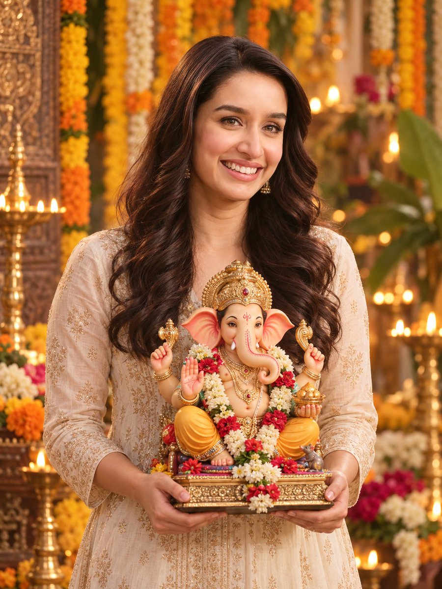 DrogoBeats's tweet photo. Ganesh Chaturthi vibes, Bappa’s blessings forever. 🙏✨

Whatsapp Prompt- https://t.co/7FgZkgXuqd

PROMPT - https://t.co/6yLScf0x2v

 #ShraddhaKapoor #ChatgptTrend
#GaneshChaturthi https://t.co/pIVTa31vhR