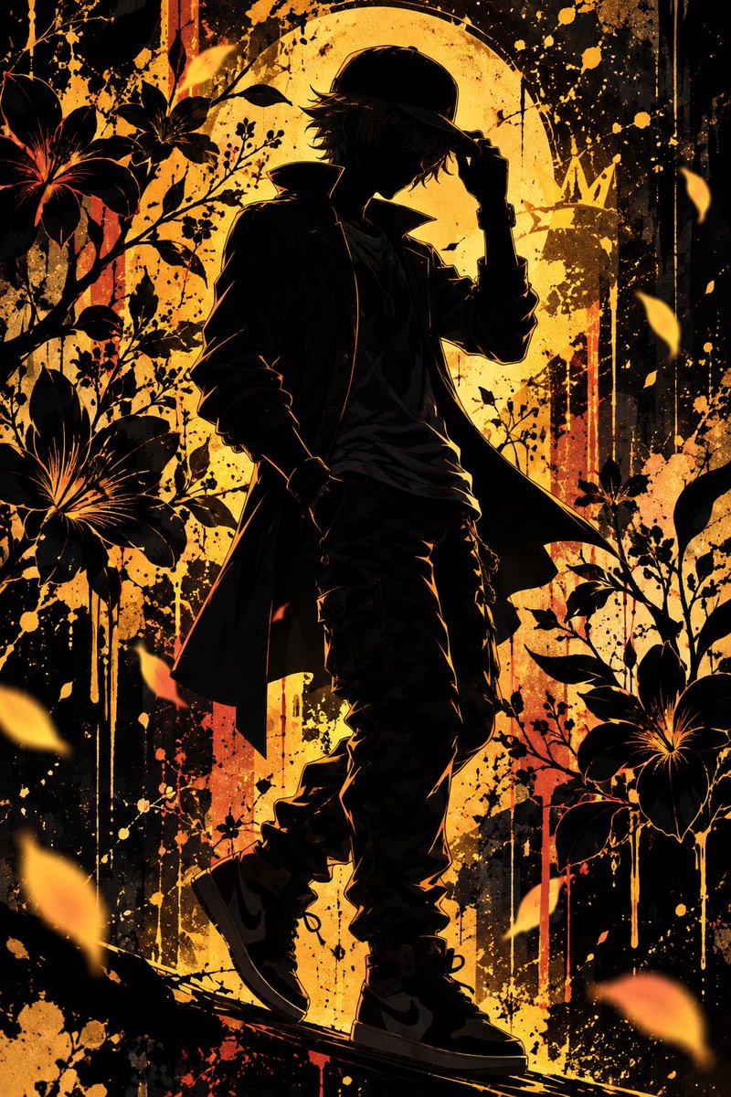 FuckTheSystem0x's tweet photo. This prompt turns your character into a striking black silhouette, surrounded by blooming flowers, delicate branches, and vivid colors derived from their own palette.

“Where flowers bloom, shadows come alive.”

Prompt in replies. 
#CrownAI https://t.co/ZRhQjs97mA