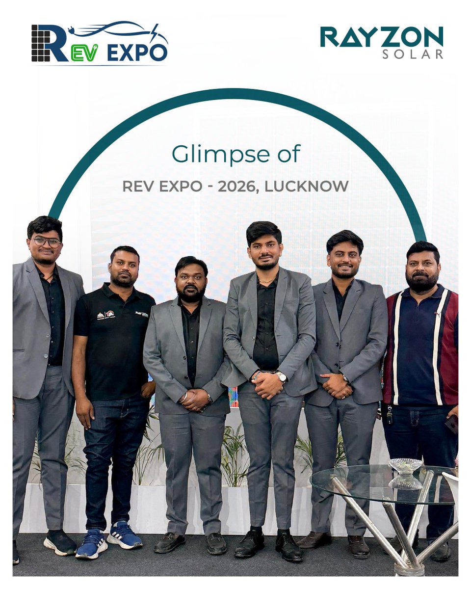 rayzonsolar's tweet photo. Rayzon Solar participated in Rev Expo, Lucknow -2026. The energy, the people, and the vibe at our booth were overwhelming. We thank all our visitors for showing up and giving power to our sustainability and clean energy mission. Have a glimpse of the moments captured at the event https://t.co/XVKfSypzZl
